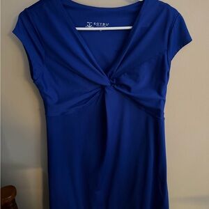 Soybu Women's Royal Blue Twist-Front Blouse